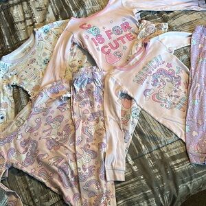 Girls Long Sleeve Long Pants Cotton Pajamas (4 sets total)